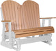 LuxCraft LuxCraft Cedar 4 ft. Recycled Plastic Adirondack Outdoor Glider With Cup Holder Cedar on White Adirondack Glider 4APGCWH-CH