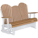 LuxCraft LuxCraft Cedar 5 ft. Recycled Plastic Adirondack Outdoor Glider With Cup Holder Cedar on White Adirondack Glider 5APGCWH-CH
