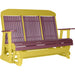 LuxCraft LuxCraft Cherry 5 ft. Recycled Plastic Highback Outdoor Glider Cherry on Yellow Highback Glider 5CPGCY