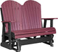 LuxCraft LuxCraft Cherry wood 4 ft. Recycled Plastic Adirondack Outdoor Glider Cherrywood on Black Adirondack Glider 4APGCWB