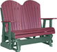 LuxCraft LuxCraft Cherry wood 4 ft. Recycled Plastic Adirondack Outdoor Glider Cherrywood on Green Adirondack Glider 4APGCWG