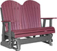 LuxCraft LuxCraft Cherry wood 4 ft. Recycled Plastic Adirondack Outdoor Glider Cherrywood on Slate Adirondack Glider 4APGCWS