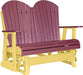 LuxCraft LuxCraft Cherry wood 4 ft. Recycled Plastic Adirondack Outdoor Glider Cherrywood on Yellow Adirondack Glider 4APGCWY