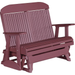 LuxCraft LuxCraft Cherry wood 4 ft. Recycled Plastic Highback Outdoor Glider Bench Cherrywood Highback Glider 4CPGCW