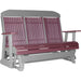 LuxCraft LuxCraft Cherry wood 5 ft. Recycled Plastic Highback Outdoor Glider Cherrywood on Gray Highback Glider 5CPGCWG