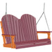 LuxCraft LuxCraft Cherry wood Adirondack 4ft. Recycled Plastic Porch Swing Cherrywood on Tangerine / Adirondack Porch Swing Porch Swing 4APSCWT