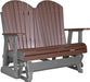 LuxCraft LuxCraft Chestnut Brown 4 ft. Recycled Plastic Adirondack Outdoor Glider With Cup Holder Chestnut Brown on Slate Adirondack Glider 4APGCBRS-CH