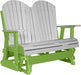 LuxCraft LuxCraft Dove Gray 4 ft. Recycled Plastic Adirondack Outdoor Glider Dove Gray on Lime Green Adirondack Glider 4APGDGLG
