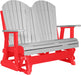 LuxCraft LuxCraft Dove Gray 4 ft. Recycled Plastic Adirondack Outdoor Glider Dove Gray on Red Adirondack Glider 4APGDGR