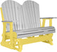 LuxCraft LuxCraft Dove Gray 4 ft. Recycled Plastic Adirondack Outdoor Glider Dove Gray on Yellow Adirondack Glider 4APGDGY