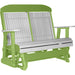 LuxCraft LuxCraft Dove Gray 4 ft. Recycled Plastic Highback Outdoor Glider Bench Dove Gray on Lime Green Highback Glider 4CPGDGLG