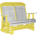 LuxCraft LuxCraft Dove Gray 4 ft. Recycled Plastic Highback Outdoor Glider Bench With Cup Holder Dove Gray on Yellow Highback Glider 4CPGDGY-CH