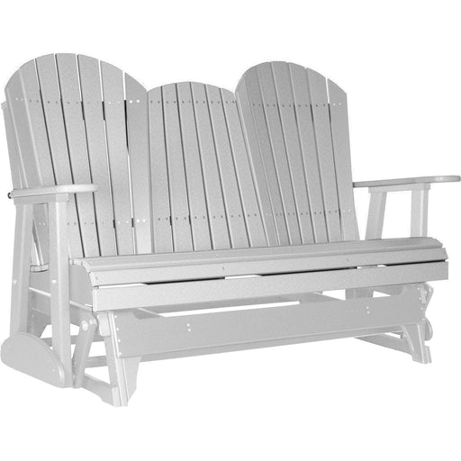 LuxCraft LuxCraft Dove Gray 5 ft. Recycled Plastic Adirondack Outdoor Glider Dove Gray Adirondack Glider 5APGDG