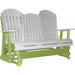 LuxCraft LuxCraft Dove Gray 5 ft. Recycled Plastic Adirondack Outdoor Glider Dove Gray on Lime Green Adirondack Glider 5APGDGLG