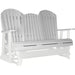 LuxCraft LuxCraft Dove Gray 5 ft. Recycled Plastic Adirondack Outdoor Glider With Cup Holder Dove Gray on White Adirondack Glider 5APGDGWH-CH