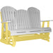 LuxCraft LuxCraft Dove Gray 5 ft. Recycled Plastic Adirondack Outdoor Glider With Cup Holder Dove Gray on Yellow Adirondack Glider 5APGDGY-CH