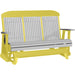 LuxCraft LuxCraft Dove Gray 5 ft. Recycled Plastic Highback Outdoor Glider Dove Gray on Yellow Highback Glider 5CPGDGY
