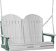 LuxCraft LuxCraft Dove Gray Adirondack 4ft. Recycled Plastic Porch Swing Dove Gray on Green / Adirondack Porch Swing Porch Swing 4APSDGG