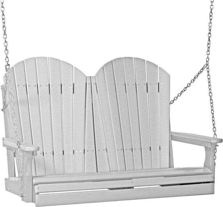 LuxCraft LuxCraft Dove Gray Adirondack 4ft. Recycled Plastic Porch Swing Porch Swing