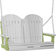 LuxCraft LuxCraft Dove Gray Adirondack 4ft. Recycled Plastic Porch Swing With Cup Holder Dove Gray on Lime Green / Adirondack Porch Swing Porch Swing 4APSDGLG-CH