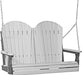 LuxCraft LuxCraft Dove Gray Adirondack 4ft. Recycled Plastic Porch Swing With Cup Holder Dove Gray on Slate / Adirondack Porch Swing Porch Swing 4APSDGS-CH