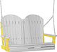 LuxCraft LuxCraft Dove Gray Adirondack 4ft. Recycled Plastic Porch Swing With Cup Holder Dove Gray on Yellow / Adirondack Porch Swing Porch Swing 4APSDGY-CH