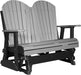 LuxCraft LuxCraft Gray 4 ft. Recycled Plastic Adirondack Outdoor Glider Gray on Black Adirondack Glider 4APGGB