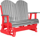 LuxCraft LuxCraft Gray 4 ft. Recycled Plastic Adirondack Outdoor Glider Gray on Red Adirondack Glider 4APGGR