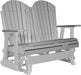 LuxCraft LuxCraft Gray 4 ft. Recycled Plastic Adirondack Outdoor Glider With Cup Holder Gray on Dove Gray Adirondack Glider 4APGGDG-CH