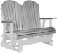 LuxCraft LuxCraft Gray 4 ft. Recycled Plastic Adirondack Outdoor Glider With Cup Holder Gray on White Adirondack Glider 4APGGWH-CH