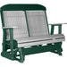 LuxCraft LuxCraft Gray 4 ft. Recycled Plastic Highback Outdoor Glider Bench Dove Gray on Green Highback Glider 4CPGGRG
