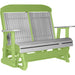 LuxCraft LuxCraft Gray 4 ft. Recycled Plastic Highback Outdoor Glider Bench Dove Gray on Lime Green Highback Glider 4CPGGRLG