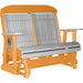 LuxCraft LuxCraft Gray 4 ft. Recycled Plastic Highback Outdoor Glider Bench Dove Gray on Tangerine Highback Glider 4CPGGRT