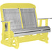 LuxCraft LuxCraft Gray 4 ft. Recycled Plastic Highback Outdoor Glider Bench Dove Gray on Yellow Highback Glider 4CPGGRY