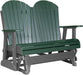 LuxCraft LuxCraft Green 4 ft. Recycled Plastic Adirondack Outdoor Glider Green on Slate Adirondack Glider 4APGGS