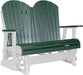 LuxCraft LuxCraft Green 4 ft. Recycled Plastic Adirondack Outdoor Glider Green on White Adirondack Glider 4APGGWH