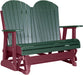 LuxCraft LuxCraft Green 4 ft. Recycled Plastic Adirondack Outdoor Glider With Cup Holder Adirondack Glider