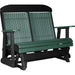 LuxCraft LuxCraft Green 4 ft. Recycled Plastic Highback Outdoor Glider Bench Green on Black Highback Glider 4CPGGB