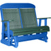 LuxCraft LuxCraft Green 4 ft. Recycled Plastic Highback Outdoor Glider Bench Green on Blue Highback Glider 4CPGGBL