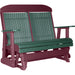 LuxCraft LuxCraft Green 4 ft. Recycled Plastic Highback Outdoor Glider Bench Green on Cherrywood Highback Glider 4CPGGCW