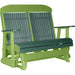 LuxCraft LuxCraft Green 4 ft. Recycled Plastic Highback Outdoor Glider Bench Green on Lime Green Highback Glider 4CPGGLG