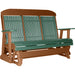 LuxCraft LuxCraft Green 5 ft. Recycled Plastic Highback Outdoor Glider Green on Antique Mahogany Highback Glider 5CPGGAM