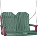 LuxCraft LuxCraft Green Adirondack 4ft. Recycled Plastic Porch Swing Green on Cherrywood / Adirondack Porch Swing Porch Swing 4APSGCW