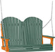 LuxCraft LuxCraft Green Adirondack 4ft. Recycled Plastic Porch Swing Green on Tangerine / Adirondack Porch Swing Porch Swing 4APSGT