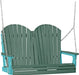 LuxCraft LuxCraft Green Adirondack 4ft. Recycled Plastic Porch Swing With Cup Holder Green on Aruba Blue / Adirondack Porch Swing Porch Swing 4APSGAB-CH