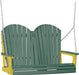 LuxCraft LuxCraft Green Adirondack 4ft. Recycled Plastic Porch Swing With Cup Holder Green on Yellow / Adirondack Porch Swing Porch Swing 4APSGY-CH