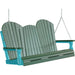 LuxCraft LuxCraft Green Adirondack 5ft. Recycled Plastic Porch Swing Green on Aruba Blue / Adirondack Porch Swing Porch Swing 5APSGAB