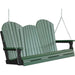 LuxCraft LuxCraft Green Adirondack 5ft. Recycled Plastic Porch Swing With Cup Holder Porch Swing