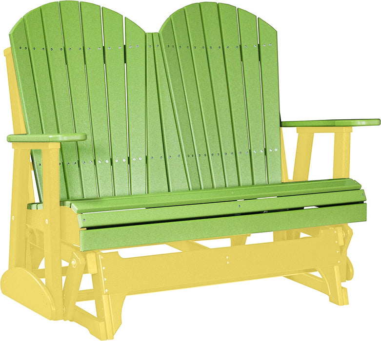 LuxCraft LuxCraft Lime Green 4 ft. Recycled Plastic Adirondack Outdoor Glider Adirondack Glider