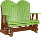 LuxCraft LuxCraft Lime Green 4 ft. Recycled Plastic Adirondack Outdoor Glider Lime Green on Antique Mahogany Adirondack Glider 4APGLGAM